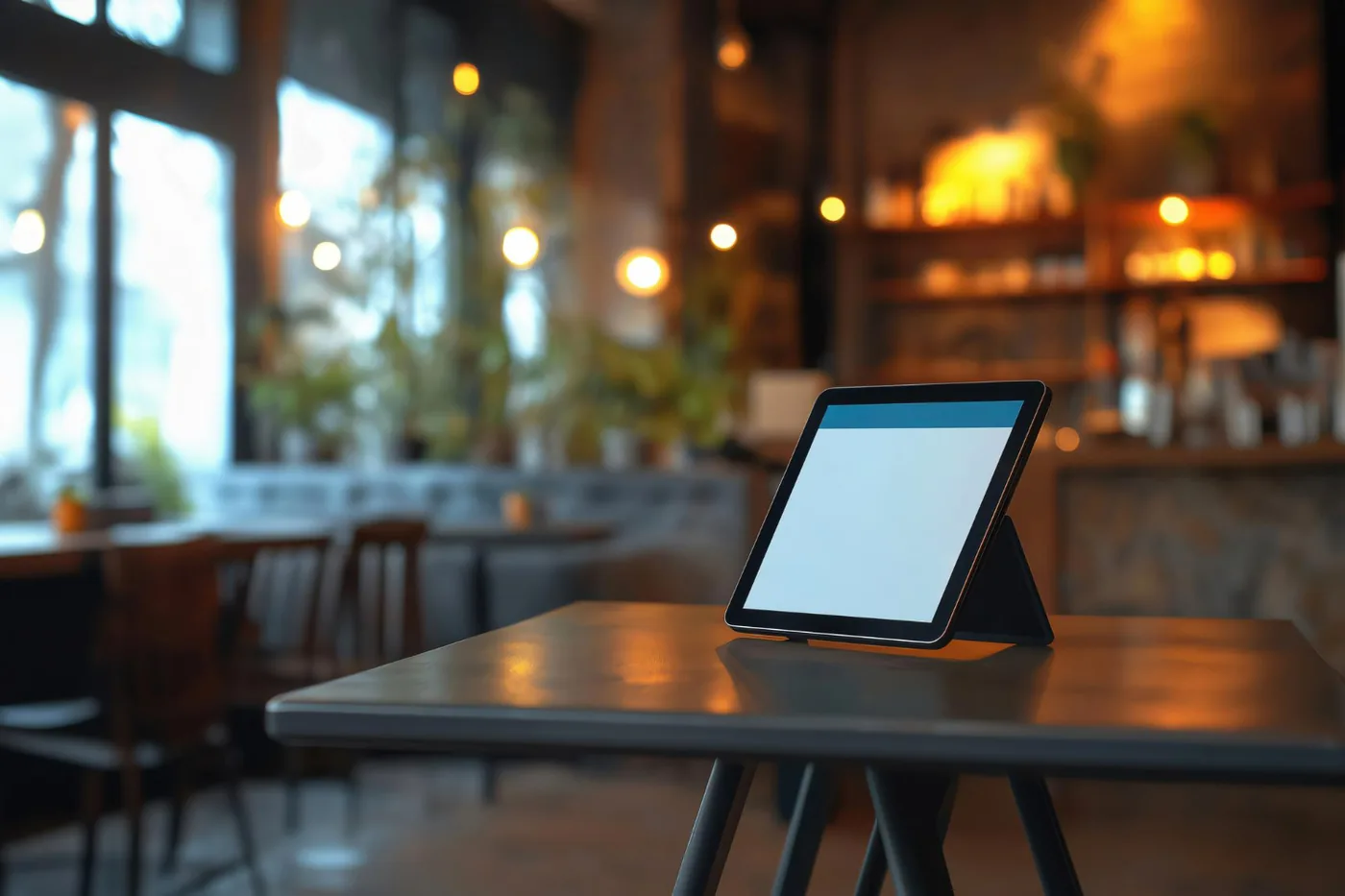 Tablet für digitale Reservierungen in einem Restaurant