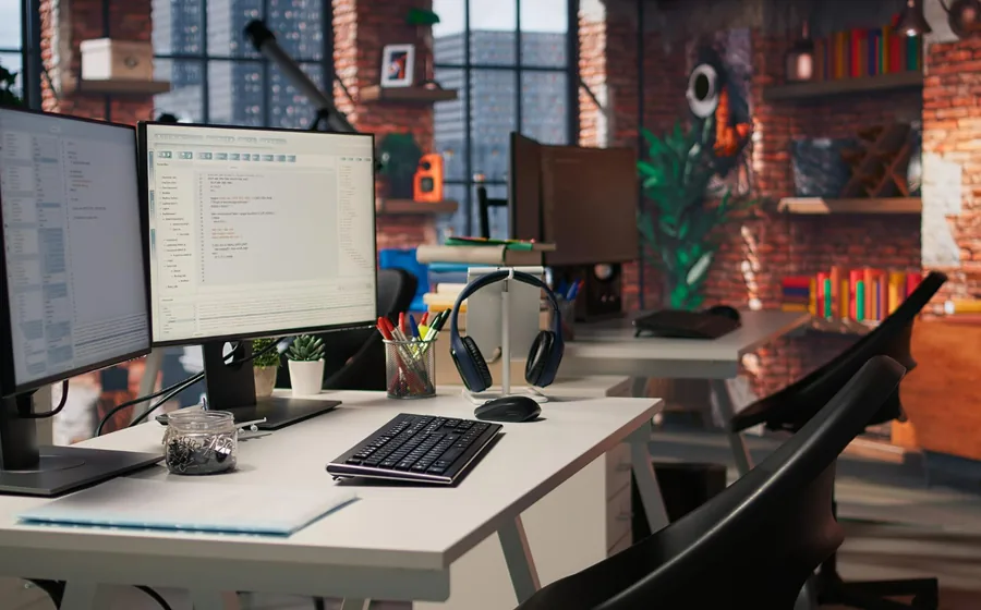Moderner Arbeitsplatz für individuelle Webentwicklung