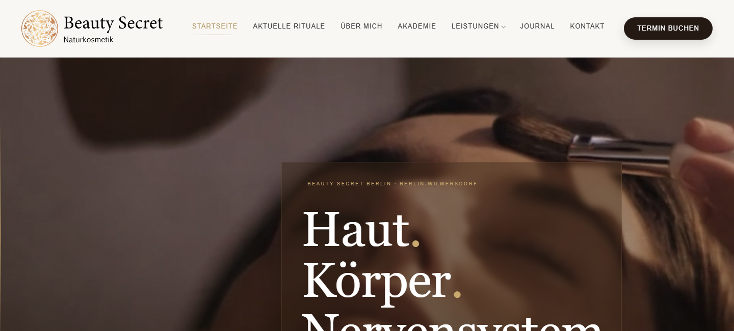 Beauty Secret Berlin Website Screenshot