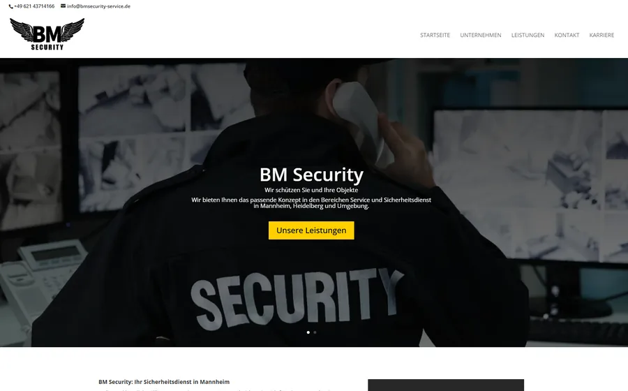 BM Security Website Screenshot