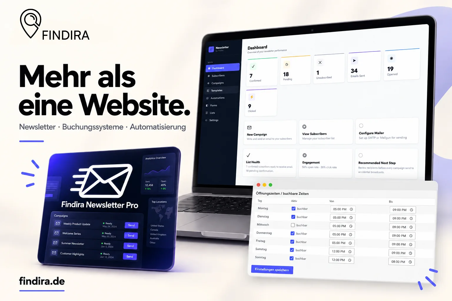 Findira Newsletter, Buchungssysteme und Automatisierung